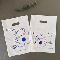 Sacs en plastique roses personnalisés avec logo pour emballage de marchandises, poignées découpées, pour t-shirts, pour petites entreprises