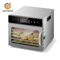 GUTEDA Professionele Voedseldehydrator - 6 BPA-vrije RVS-schalen 400W Stille Fruitdroger