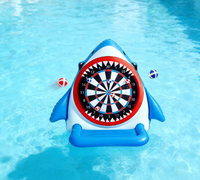 Cible de tir gonflable interactive écologique certifiée CE en forme de requin pour jeu de fléchettes aquatiques, jouets de fête en piscine extérieure