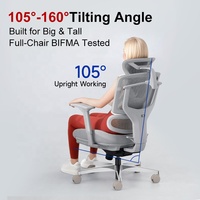 Chaise de bureau exécutive ergonomique confortable en maille avec appui-tête 3D réglable, accoudoirs et soutien lombaire pour la maison, le bureau ou l'école
