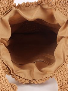 New Handmade Cotton Fabric Woven Bag Polyester Drawstring Closure Hollow Decoration for Women's Seaside Vacation Tanjing - Product Image 3