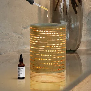 Difusor de aroma de lâmpada de mesa de perfume sem água, queimador de óleo de cerâmica com design de fábrica OEM, lâmpada de aquecedor de cera