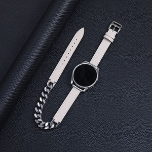 Bracelets de montre pour montre <span class=keywords><strong>Cartier</strong></span> <span class=keywords><strong>Bracelet</strong></span> en cuir noir et <span class=keywords><strong>acier</strong></span> <span class=keywords><strong>inoxydable</strong></span> 20mm double tour <span class=keywords><strong>Bracelet</strong></span> pour montres Garmin - Product Image 1