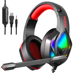 Diskon besar grosir headphone gaming H100 ANC, Headset Gaming casque Overhead dapat dilipat Headband suara Stereo kabel RGB