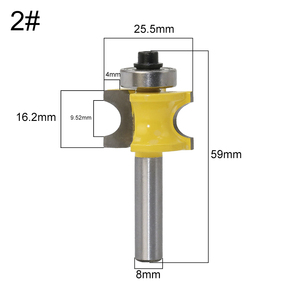 Nửa Vòng <span class=keywords><strong>Bullnose</strong></span> <span class=keywords><strong>Router</strong></span> <span class=keywords><strong>Bit</strong></span> 8 Mét Shank 2 Flute Woodwork Phay Cutter - Product Image 2