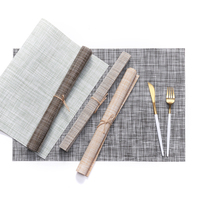 Ensemble de tapis de Table en Pvc tissé, Set de Table de Style européen, pour Restaurant hôtel en plastique, 4 pièces
