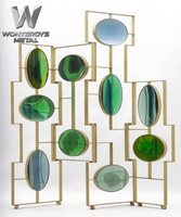 Paravent décoratif artistique moderne en acier inoxydable de luxe personnalisé, multifonctionnel pour la maison, le bureau, l'hôtel