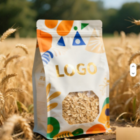 Sachets refermables en Mylar de qualité alimentaire avec fenêtre transparente, fermeture éclair refermable pour l'emballage des aliments et du thé, taille personnalisée disponible