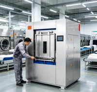 Laveuse-essoreuse industrielle robuste pour l'isolation sanitaire, machine à laver en acier inoxydable, équipement de lavage 20-100 kg