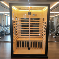 Cabine de sauna intérieure en hemlock naturel, taille personnalisée, sauna à vapeur sèche pour sous-sol résidentiel et salle de spa