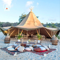 Grande tente hexagonale de style indien de l'usine chapeau de paille portable économique pour Camping Restaurant Bar fête de mariage utilisation à la plage