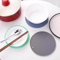 Tapis de cuisine antidérapant résistant à la chaleur en silicone et sous-verre de forme circulaire de 19,5 cm de diamètre