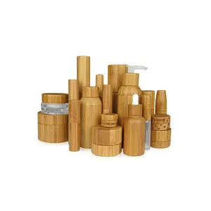 Pot cosmétique en bois de bambou, conteneur jetable de qualité pour les produits cosmétiques