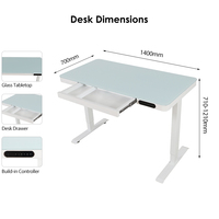 Cadre de bureau debout électrique à double moteur E4 bureau d'ordinateur moderne en verre ergonomique réglable en hauteur pour usage domestique
