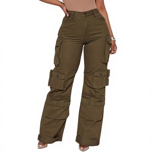 OEM Wholesale Latest design Women <b>High</b> <b>waist</b> <b>Cargo</b> Pants in best quality with customized designs stylish <b>cargo</b> pants women - Product Image 1