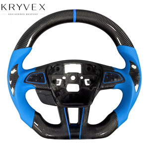 <span class=keywords><strong>Volante</strong></span> Deportivo Kryvex Personalizado de Fibra de Carbono y Cuero para Focus MK3 Hatchback 2015-2018 ST RS ST-Line - Product Image 1