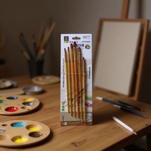 Pennelli con punta rotonda, set da 12 pezzi per pittura a olio, forniture artistiche professionali - Product Image 2