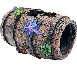 Set de Adornos de Resina Estilo Rústico para Acuario de Betta, Barril Roto, Escondite de Cueva, Estrella de Mar Azul (Para Escritorio Interior, Incluye 1 Pieza + 2 Piezas) - Product Image 1
