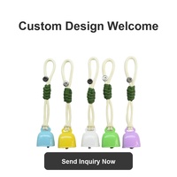 Clochette magnétique silencieuse en paracorde pour ours, 36 mm, colorée, pour camping, randonnée, sac à dos, avec cordon en nœud serpent, couleur personnalisée pour l'extérieur