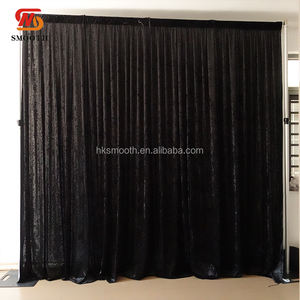 SMOOTH Wedding Events Decorative Fabric Drapery <b>Champagne</b> <b>Color</b> 10ft by 10ft Crushed Velvet Backdrop <b>Curtain</b> - Product Image 2