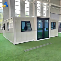 Conteneur modulaire préfabriqué en panneaux sandwich extensibles pour maison d'hôtes, hôtel et espaces d'hébergement supplémentaires