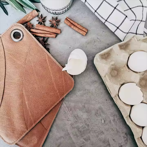 Wholesale Kitchen Towels and Potholders Handmade Rustic Leather Hot Pot Pad Leather Potholder With Pocket - Product Image 4