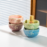 Ensemble de thé matcha en céramique, cadeau, bol mélangeur, mousseur à lait, tamis, cuillère, fouet, support - Outils en porcelaine écologiques pour la cérémonie du thé
