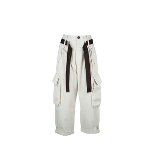 Pantalon de tailleur pour femme Pantalon de bureau taille haute classique blanc et noir Designer italien - Product Image 1