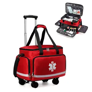 new Trolley medical trauma paramedic Jump Bag First survival EMT EMS Nurse Medic Duffel Carry On Emergency Ambulance rucksack