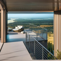 Rampe de balcon en aluminium moderne pour extérieur, résistante à la rouille, fixée au sol, finition poudrée RAL, garantie 1 an