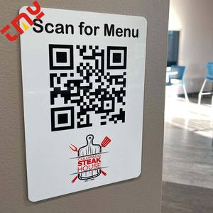 Carteles de polimetal redondos de acero duradero para interiores y exteriores, carteles de aluminio montados en la pared con impresión completa, sin contacto, código QR - Product Image 2