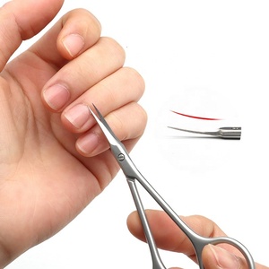 Qianya manicura tijeras cosméticas de mano de acero inoxidable curvado piel muerta recorte ruso removedor de cutículas de uñas belleza Metal - Product Image 2