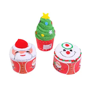 Set regalo di natale personalizzato decorazioni natalizie per le vacanze torte asciugamano bianco 100% cotone