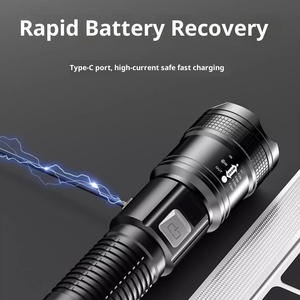 Cường độ cao loại C LED <span class=keywords><strong>Torch</strong></span> Mini tuần tra USB sạc di động ABS Đèn cơ thể đèn pin cho săn bắn ngoài trời - Product Image 5