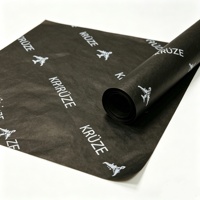 Papier de soie noir fin personnalisé en gros pour vêtements et emballages cadeaux, rouleau de papier de soie imprimé avec logo personnalisé disponible
