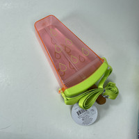 Bouteille d'eau portable anti-chute en forme de sucette glacée, en plastique PC, avec motif pastèque et paille, idéale pour le camping