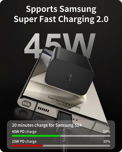 Nouveaux produits Adaptateur secteur GaN 45W, charge super rapide 2.0, charge portable pour Samsung Note 20 S24, <span class=keywords><strong>prise</strong></span> EU - Product Image 4