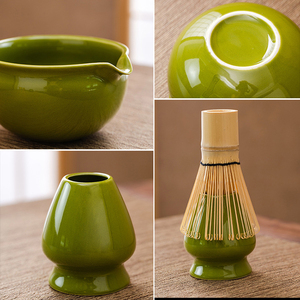 กล่องของขวัญมัทฉะชุดชามพร้อมปากช้อนไม้ไผ่7ชิ้นที่ใส่ชาผ้าเช็ดตัวที่จับโลหะเครื่องมือชงชา - Product Image 4