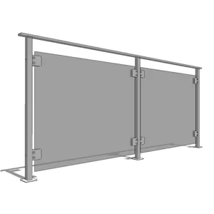 304 / 316 设计不锈钢玻璃阳台栏杆后