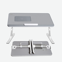 Table pliante pour ordinateur portable en cuir PU, réglable en hauteur multi-angles, portable, plateau de lit pour ordinateur portable en MDF, table pliante pour lit