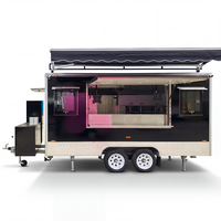 AOBOTE Quadratischer Mobiler Imbisswagen mit Verbundplatten-Karosserie, Outdoor-BBQ-Snack-Catering-Truck, für Pommes und Eis, Rostbeständig