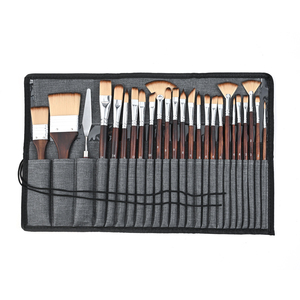 Set di Pennelli per Pittura a Olio con Setole in Nylon, Manico in Legno Nero, Portatile e Pratico - Product Image 6