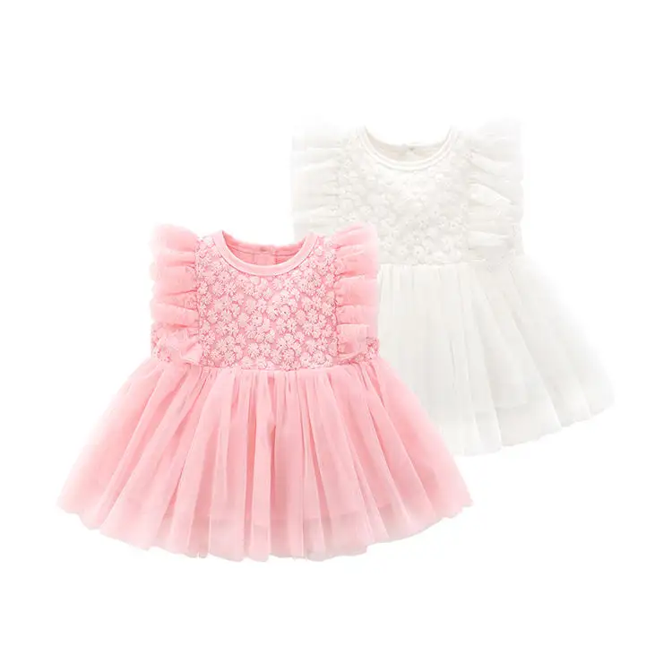 Wholesale Summer Lace Princess Dress Newborn Girl Clothes Baby Girl Dresses Toddler Clothing