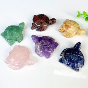 Venta al por mayor de tortugas marinas de ágata talladas a mano, lindas tortugas marinas de cristal de amatista para decoración - Product Image 2