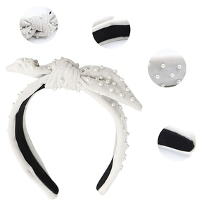 UNIQ AH004 En Gros Personnaliser Mode Perle <span class=keywords><strong>Bandeau</strong></span> Oreilles De <span class=keywords><strong>Lapin</strong></span> Cheveux Accessoires Noeud papillon Bandeaux Décoratifs - Product Image 3