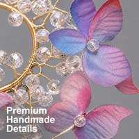 Corsage de poignet Papillon Féerique, Bracelet de poignet en perles de cristal, Fleur de poignet réglable en organza pour demoiselle d'honneur et mariage