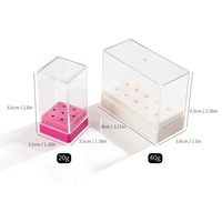 Boîte de rangement et présentoir pour 7/10 forets à ongles, support pour embouts de manucure, fraises et accessoires