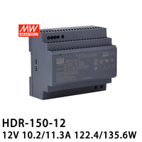 Alimentation sur rail DIN MEAN WELL HDR 15W 30W 60W 100W 150W, sortie simple 24V, entrée 85-264VAC pour usage industriel