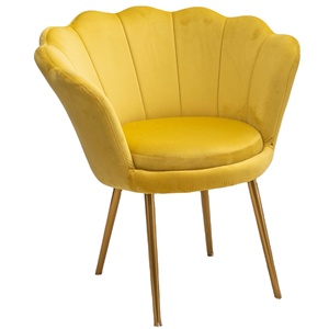 Sofá Individual Moderno de Lazer para Sala de Estar em Estilo Nórdico, Móvel Cadeira de Acento em Veludo com Flores e Estrutura Metálica, Poltrona em Veludo Floral Atacado - Product Image 2