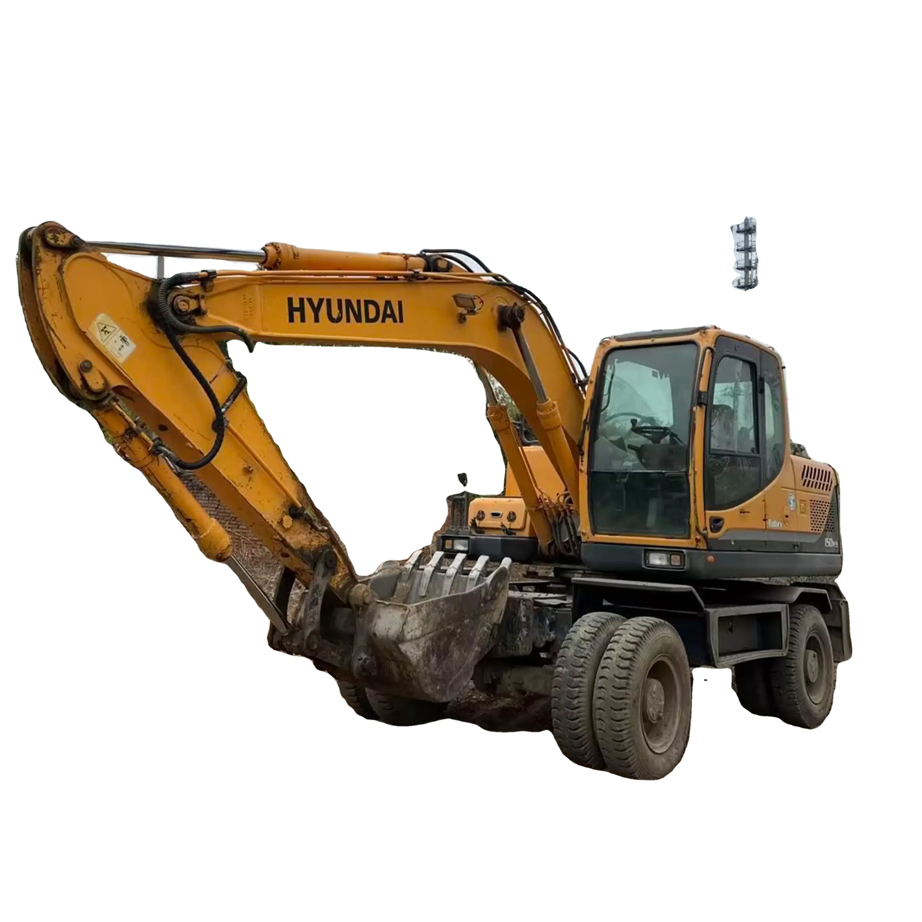 High Quality Hyundai 150W-7 Used Wheeled Excavators Hydraulic 15 Ton Used Construction Wheeled Excavator